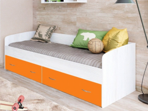 Кровать с выкатными ящиками Винтерберг, оранжевый