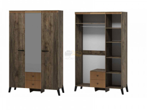 Шкаф трехдверный с ножками Ольга 3 дуб коми