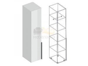 Пенал с полками Вита белый лофт