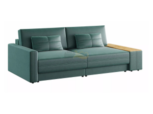Диван Киото Б-1т-1т-Бн Clever 22 зеленый, накладка Дуб крафт золотой