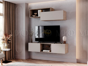 Гостиная навесная Норд Кашемир, Крафт серый