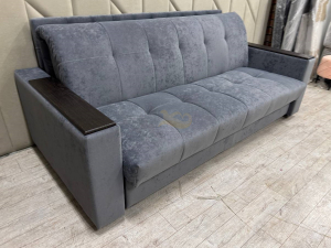 Диван Аккордеон 1800 изголовье каретная стяжка Sensey still grey накладки МДФ