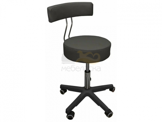 Стул мастера Монро со спинкой на черном пластмассовом каркасе серый